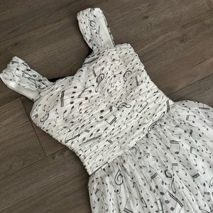 Vintage Music Note Fit and Flare Dress